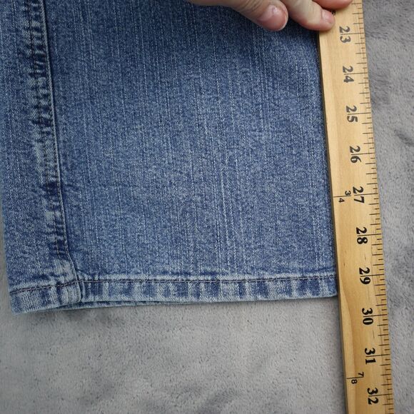 Calvin Klein Jeans Pants Womens 14 Blue Denim Flat Front Pockets High Rise - Picture 5 of 16